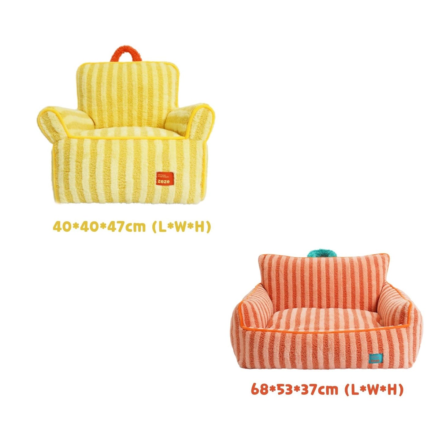 ZeZe Striped Style All Season Pet Sofa Cat Bed Dog Bed - {{product.type}} - PawPawUp