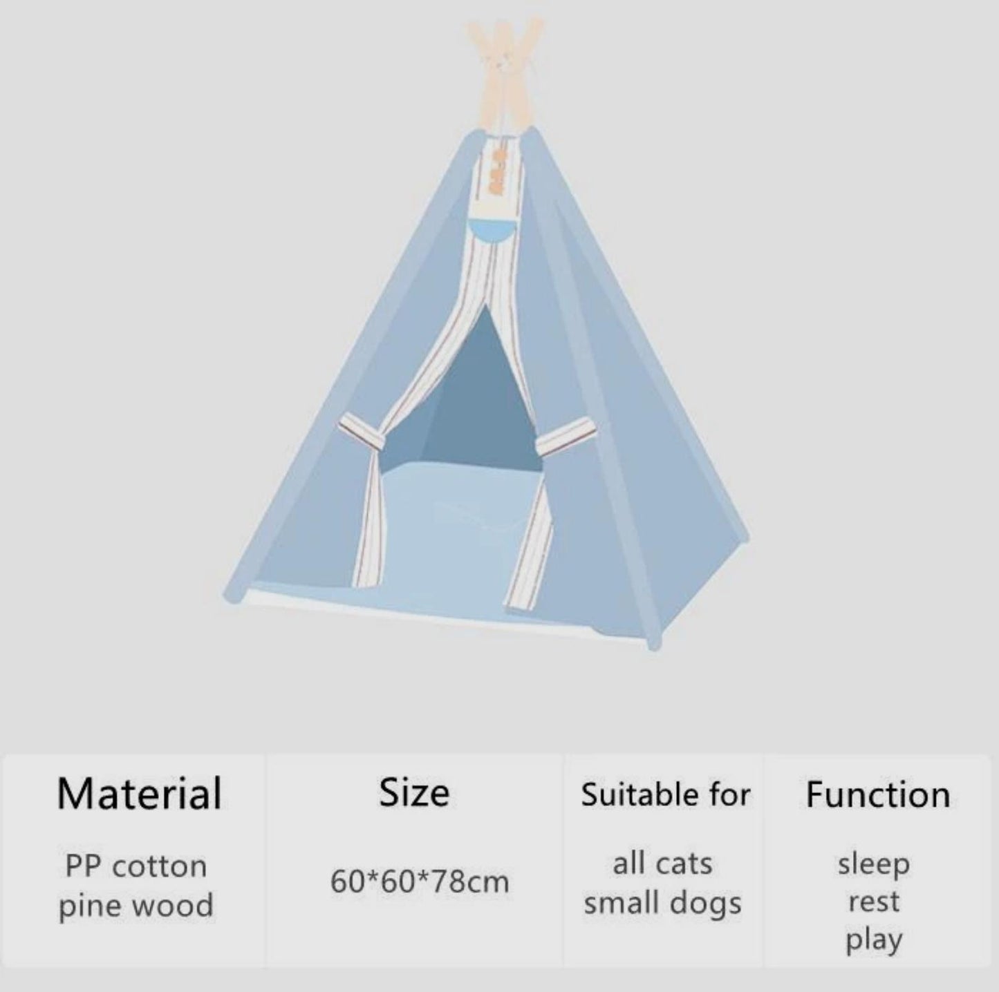 ZeZe TeePee Pet Tent Cat Bed Dog Bed - {{product.type}} - PawPawUp