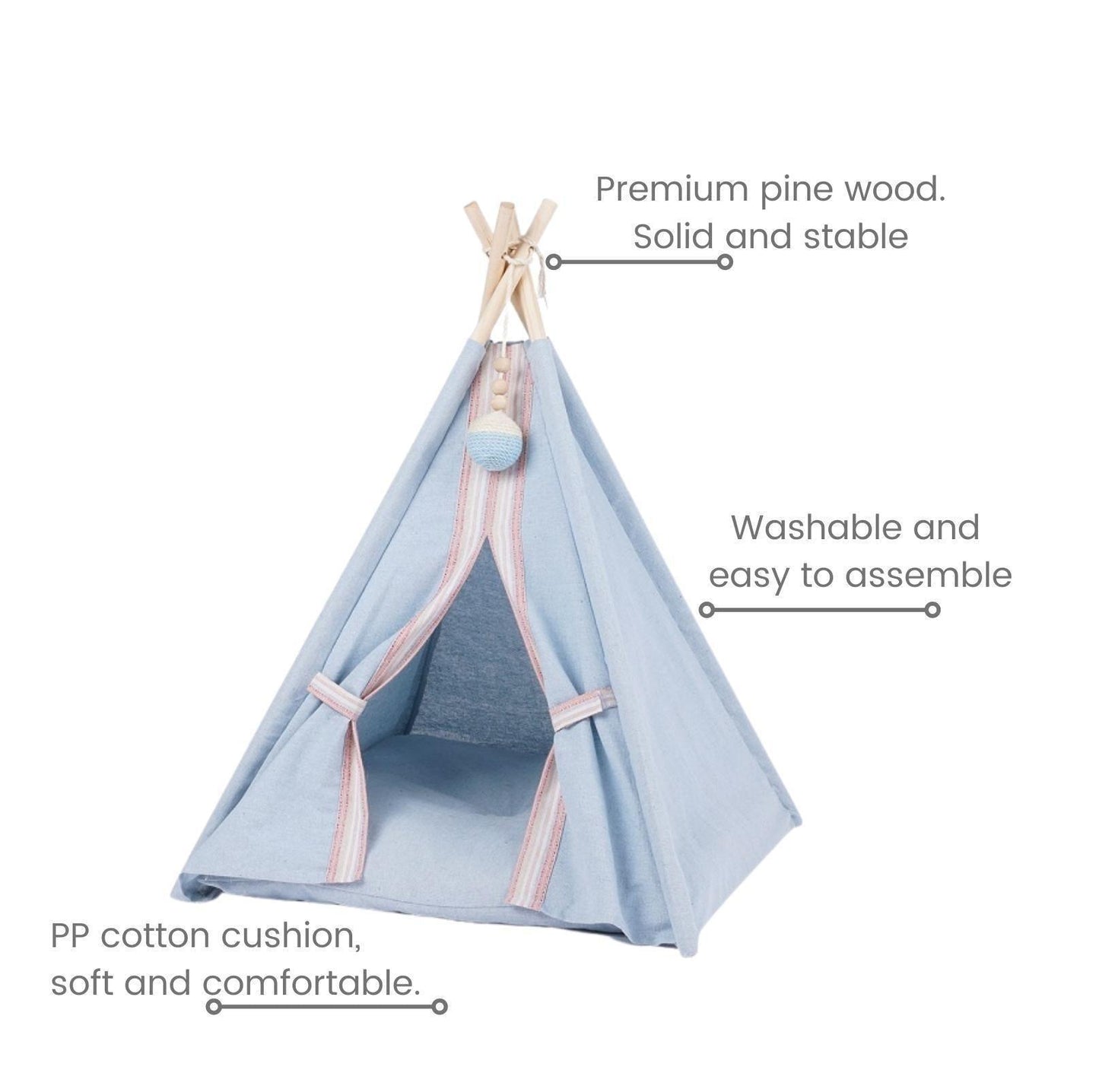 ZeZe TeePee Pet Tent Cat Bed Dog Bed - {{product.type}} - PawPawUp