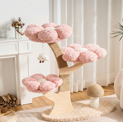 Flower Series Cat Tree – Pink Bloom (3 Platforms)