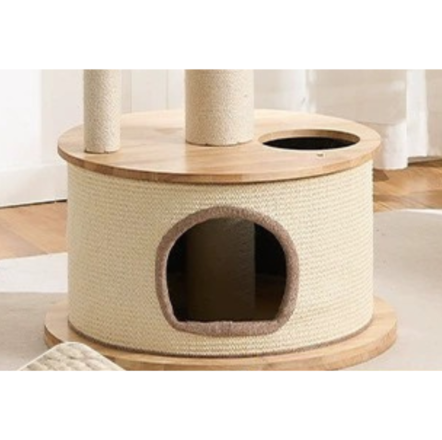 Solid Wood Capsule Multi-Level Cat Tree – 163cm