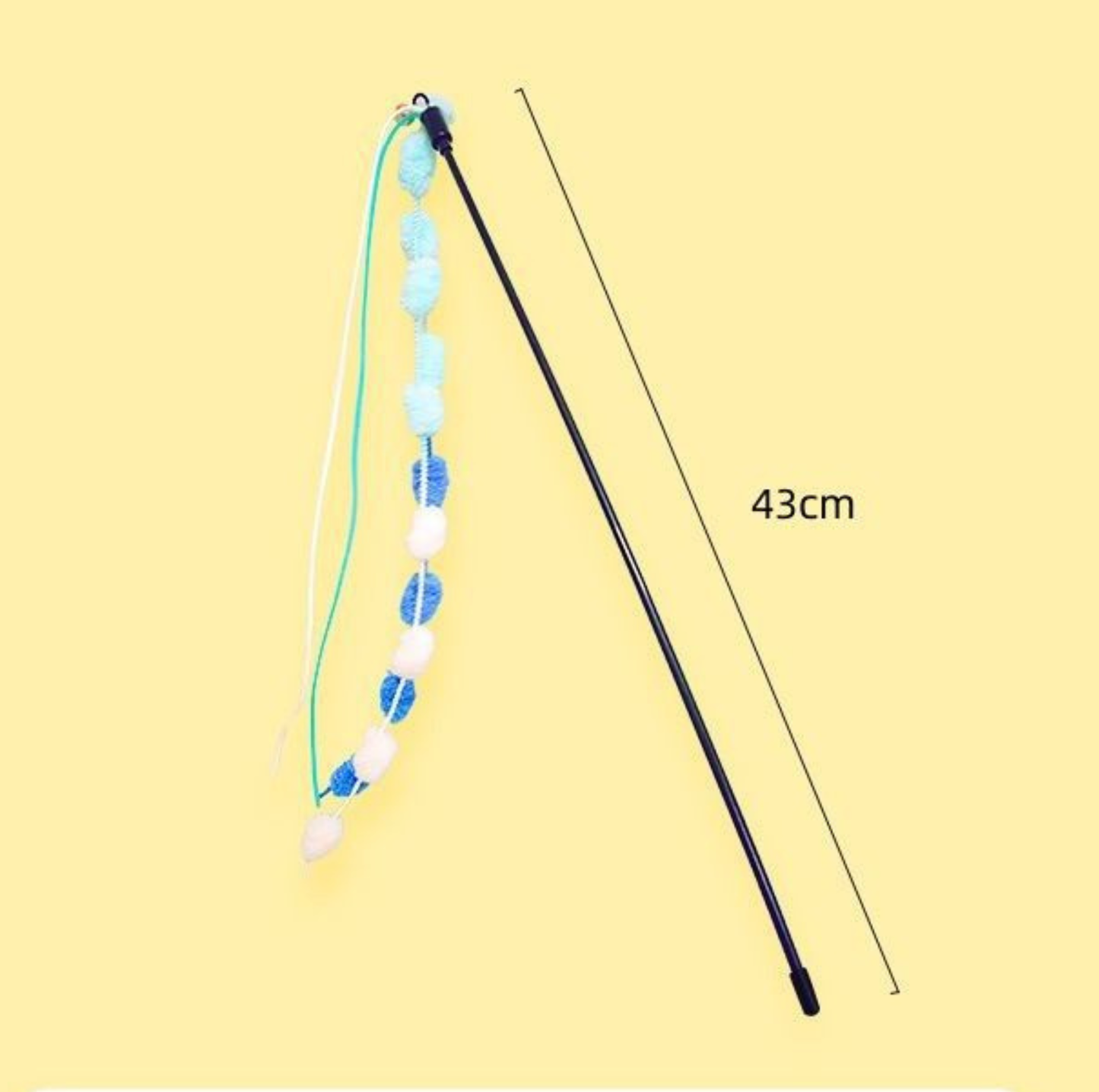 Pom-Pom Tassel Cat Teaser Wand with Bell