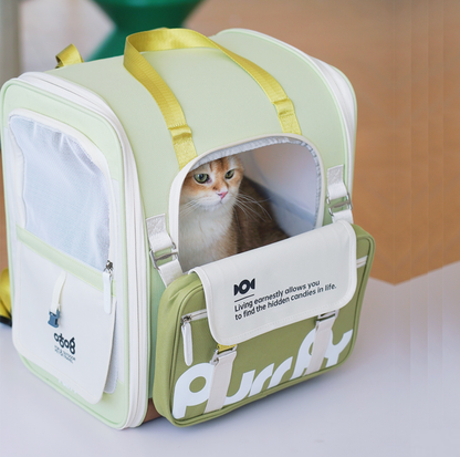 PurrPy Pet Travel Backpack with Detachable Mini Bag - Fresh Colours