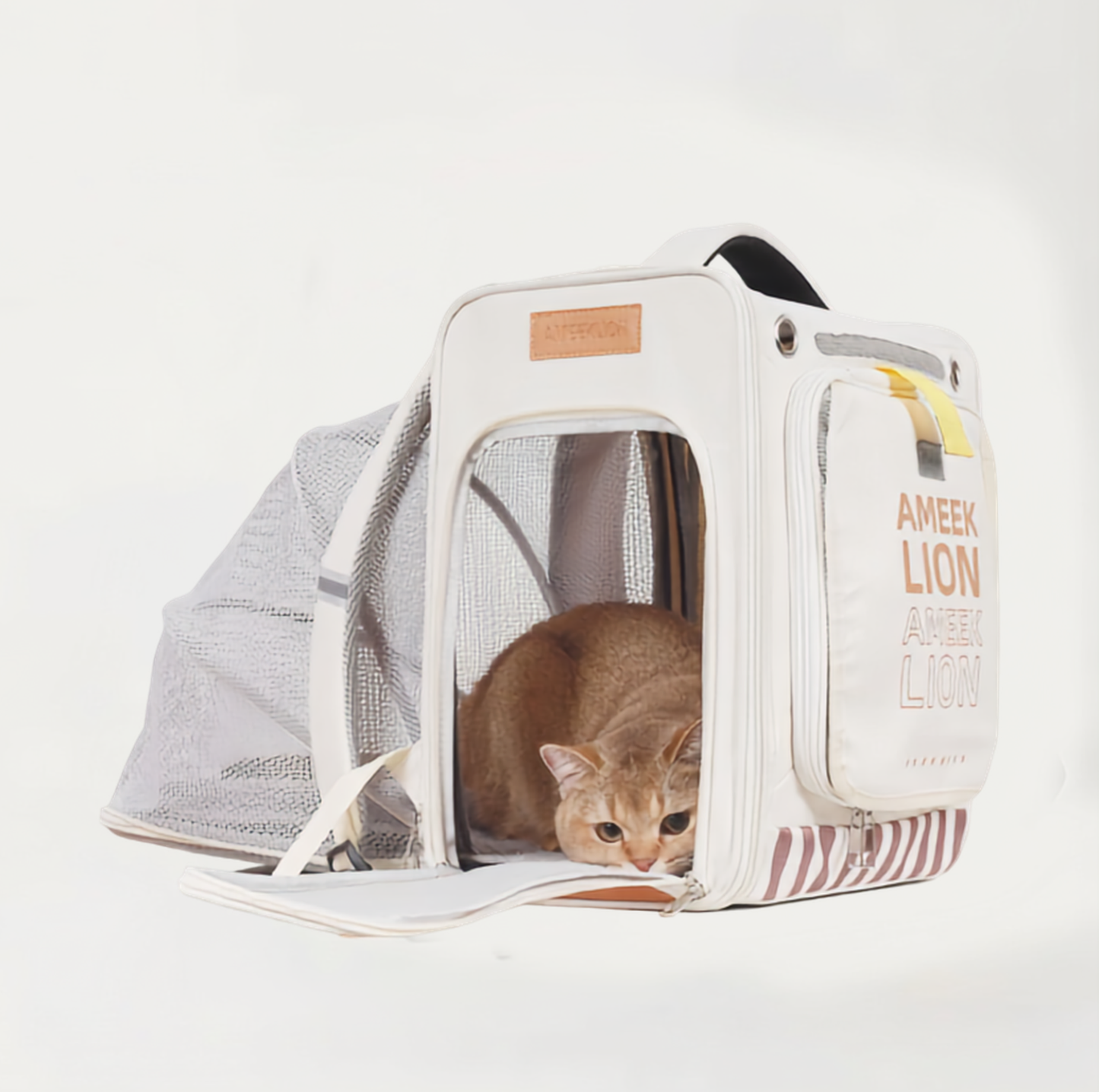 Expandable Pet Backpack Carrier with Mesh Tent