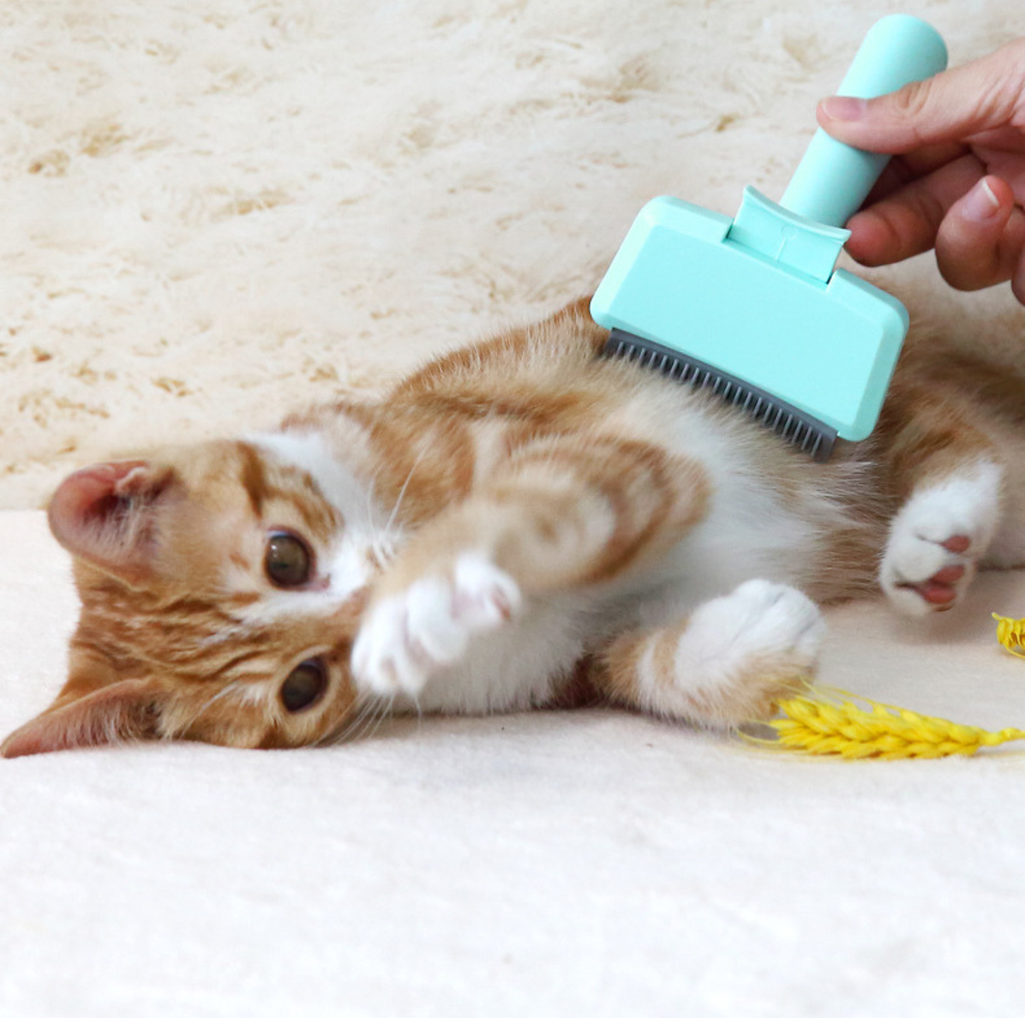 One-Click Self-Cleaning Pet Undercoat Deshedding Brush for Cats & Dogs
