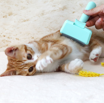 One-Click Self-Cleaning Pet Undercoat Deshedding Brush for Cats & Dogs