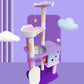 Pink Starry Sky Multi-Level Cat Tree with Hammock & Scratching Post