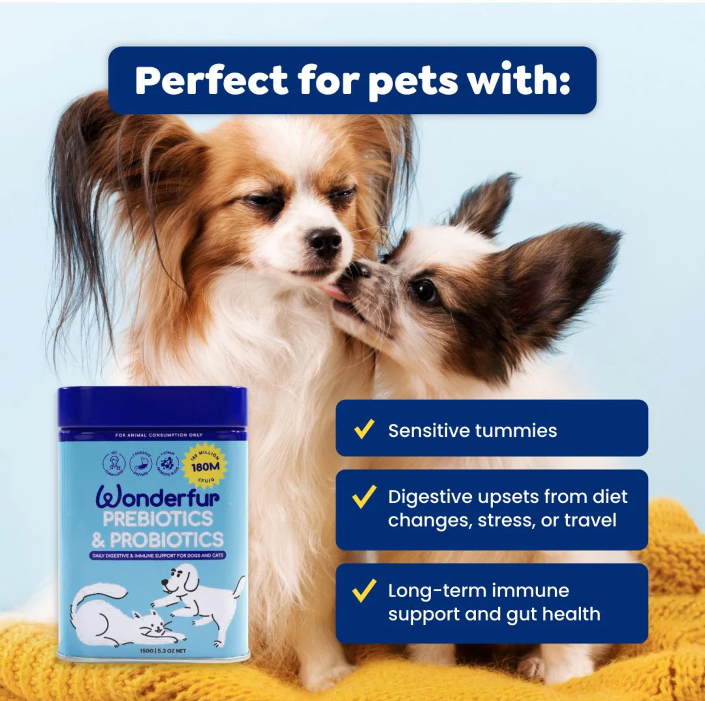 Wonderfur Prebiotics & Probiotics for dogs and cats 150g