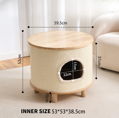 Multifunctional Woven Sisal Cat House – Side Table or Stool