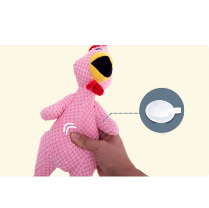 Squeaky Chicken Plush Dog Toy with Built-in Squeaker