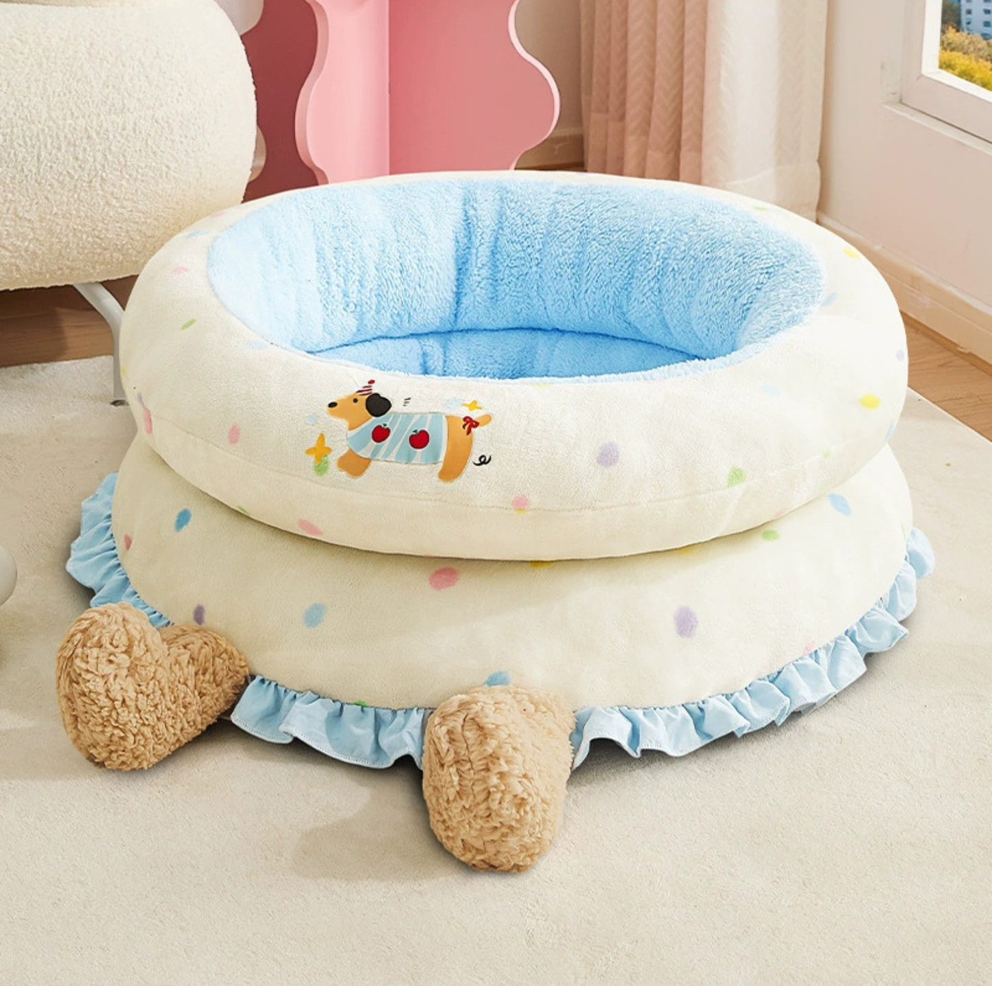 Double-Layer Cake Pet Bed – Deep-Sleep