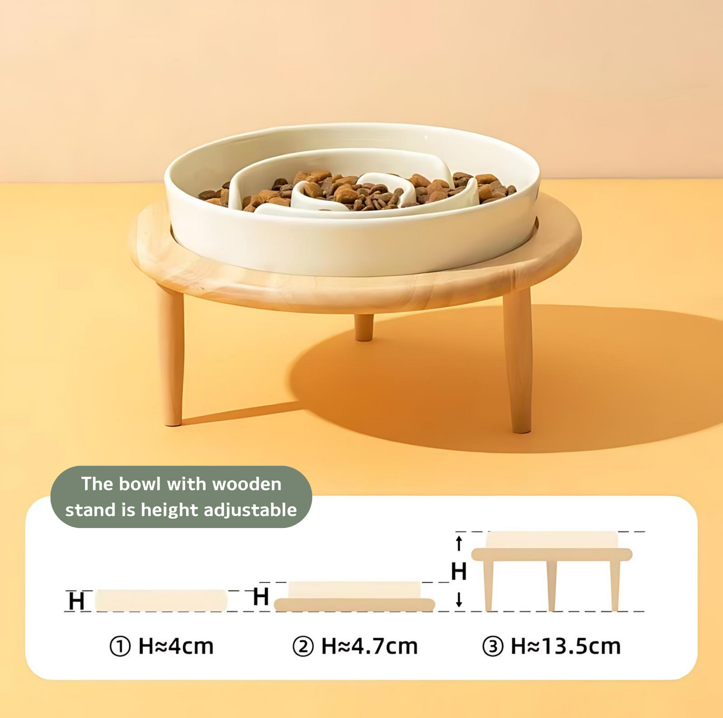 Ceramic Slow Feeder Pet Bowl for Dogs and Cats