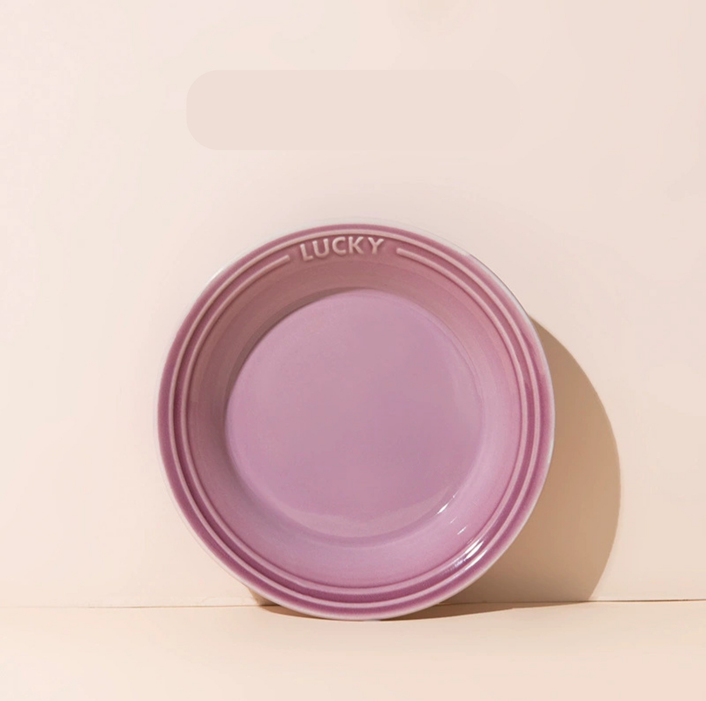 Lucky 6-Inch Flat Ceramic Pet Bowl – Multicolour Glazed Plate for Cats & Small Dogs