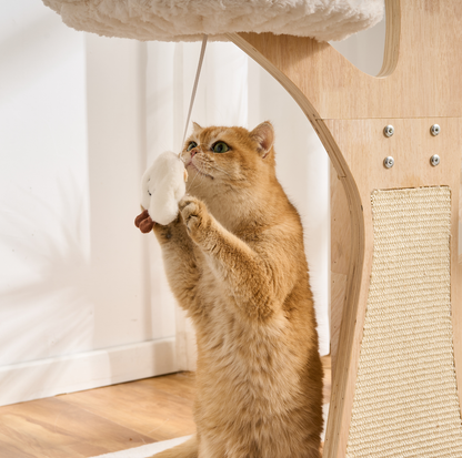 Flower Series Cat Tree – White Bloom (4 Platforms)