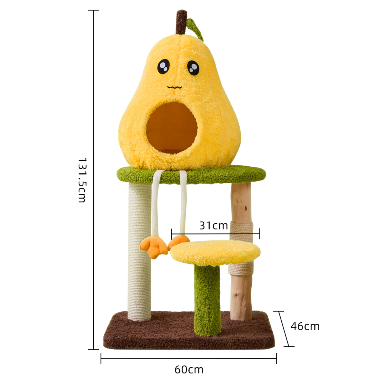 Cmisstree Pear-Shaped Wooden Cat Tree