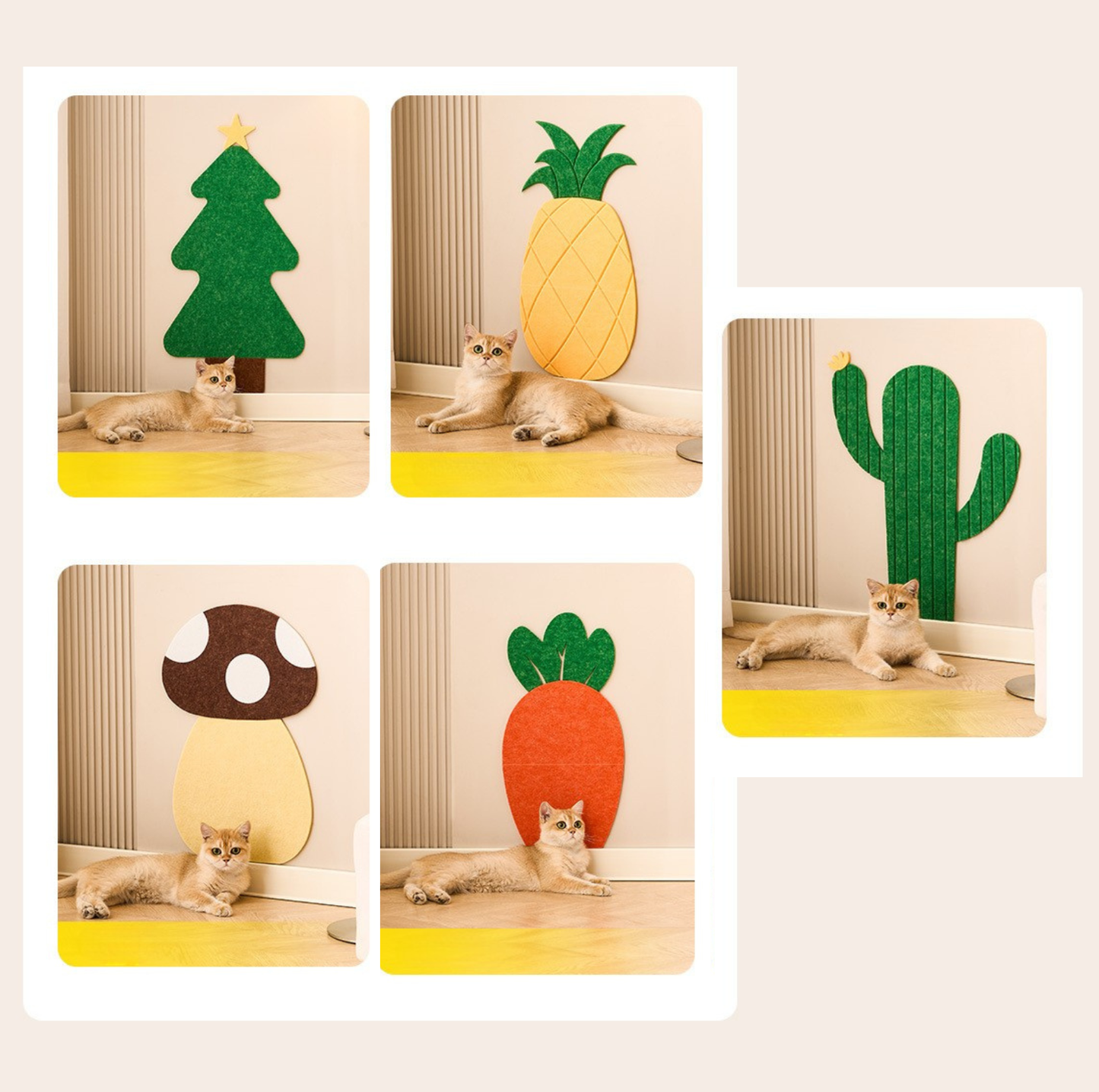 Cartoon Felt Wall Cat Scratching Mat