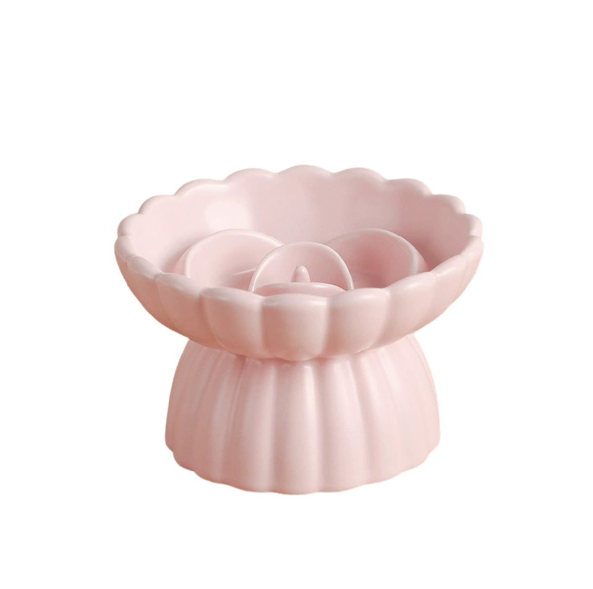 Rosette Ceramic Slow Feeder Pet Bowl