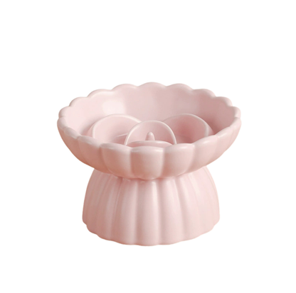 Rosette Ceramic Slow Feeder Pet Bowl