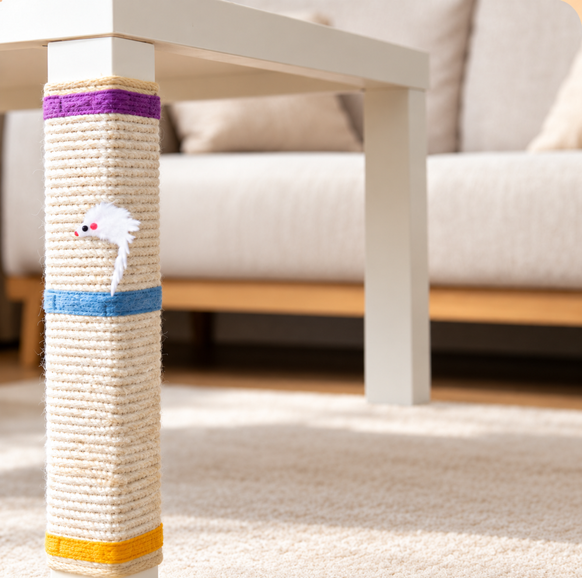 Self-Adhesive Sisal Cat Scratching Mat for Furniture Legs