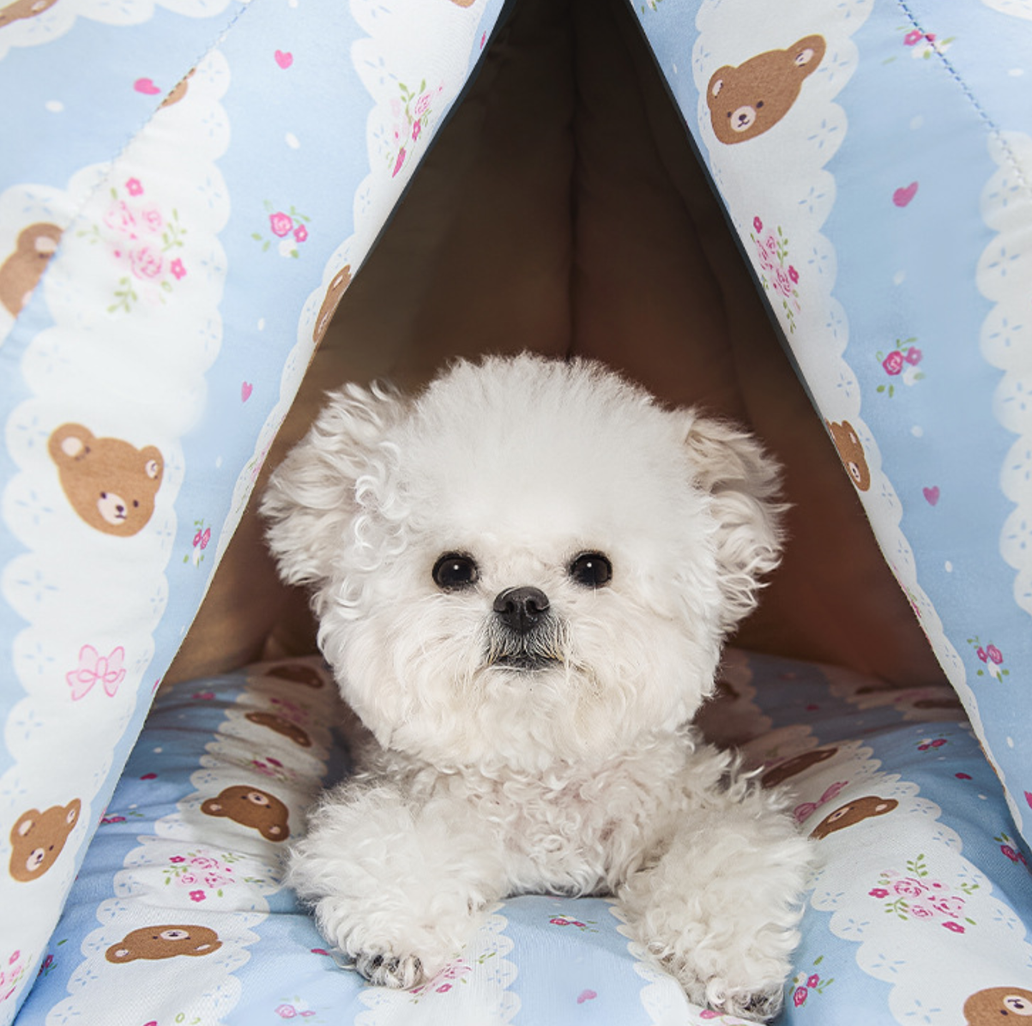 Bowknot Teepee Pet Bed with Removable Cushion
