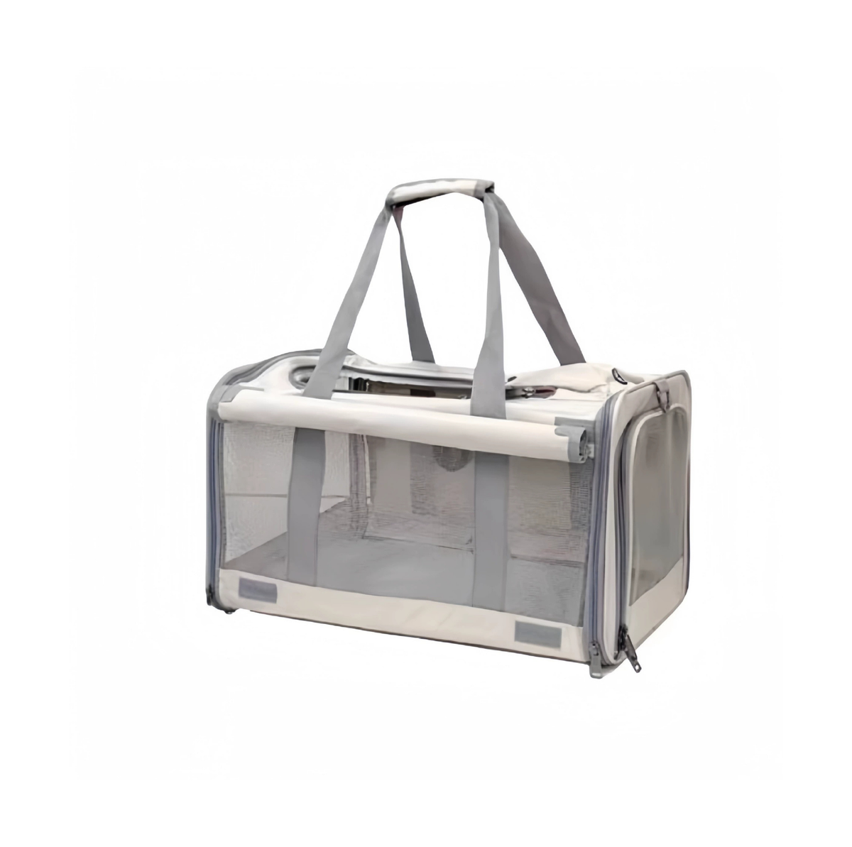 Large Foldable Mesh Pet Carrier with Roll-Up Covers - Up to 10kg