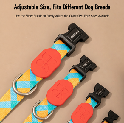 HIDREAM Colourful Dog Collar + Leash Set Adjustable Everyday Walking Set