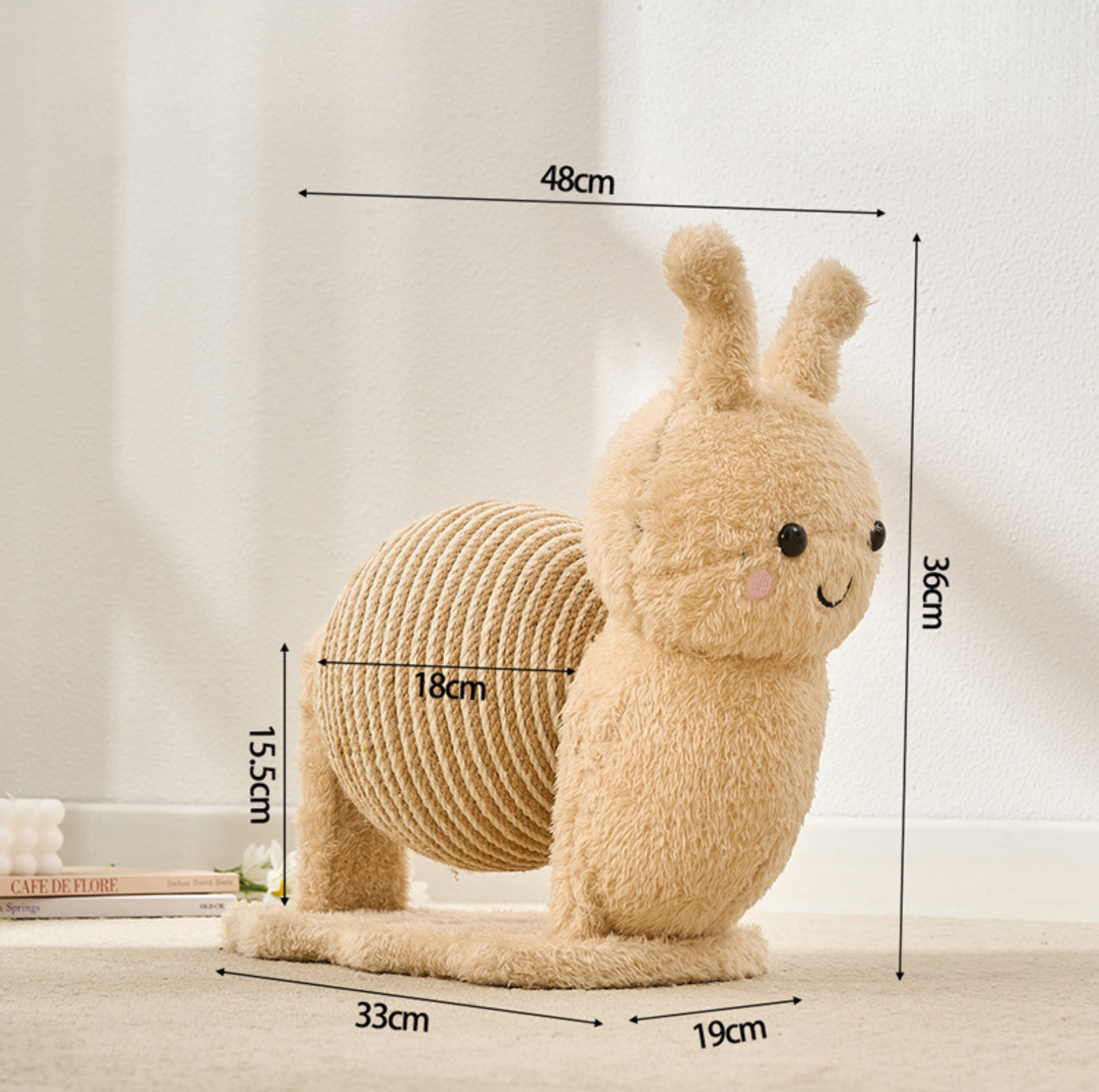 Snail Rotating Sisal Cat Scratcher Toy with Bell