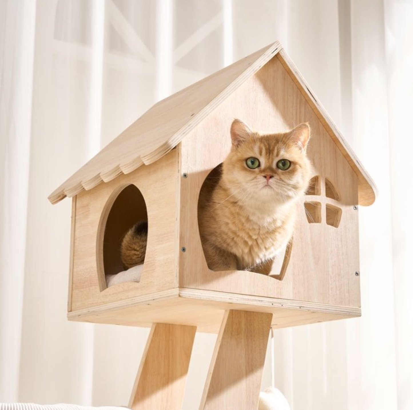Treehouse Solid Wood Cat Villa Tower – 165 cm