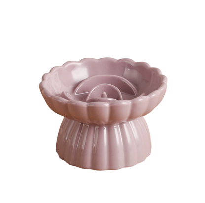 Rosette Ceramic Slow Feeder Pet Bowl
