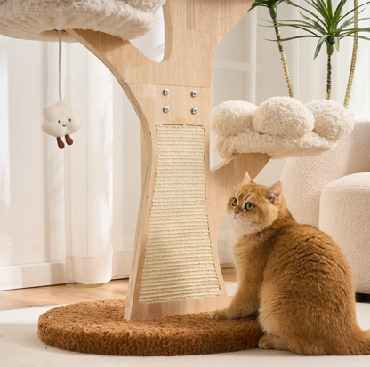 Flower Series Cat Tree – White Bloom (4 Platforms)