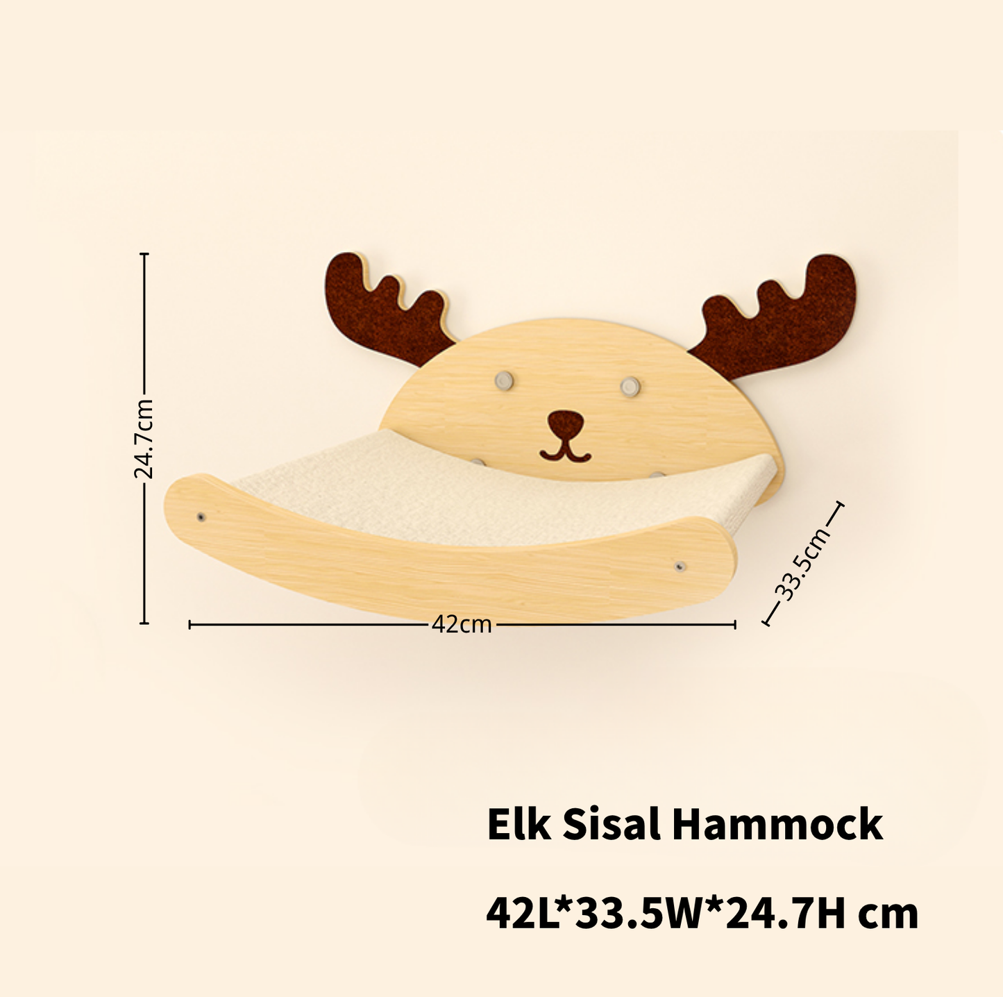 Elk-Themed Wall & Window Cat Playground Set (Screws & Suction Cups Included)