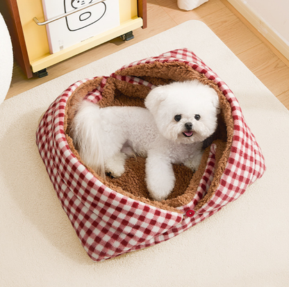 2-in-1 Foldable Plush Pet Mat and Nest Bed