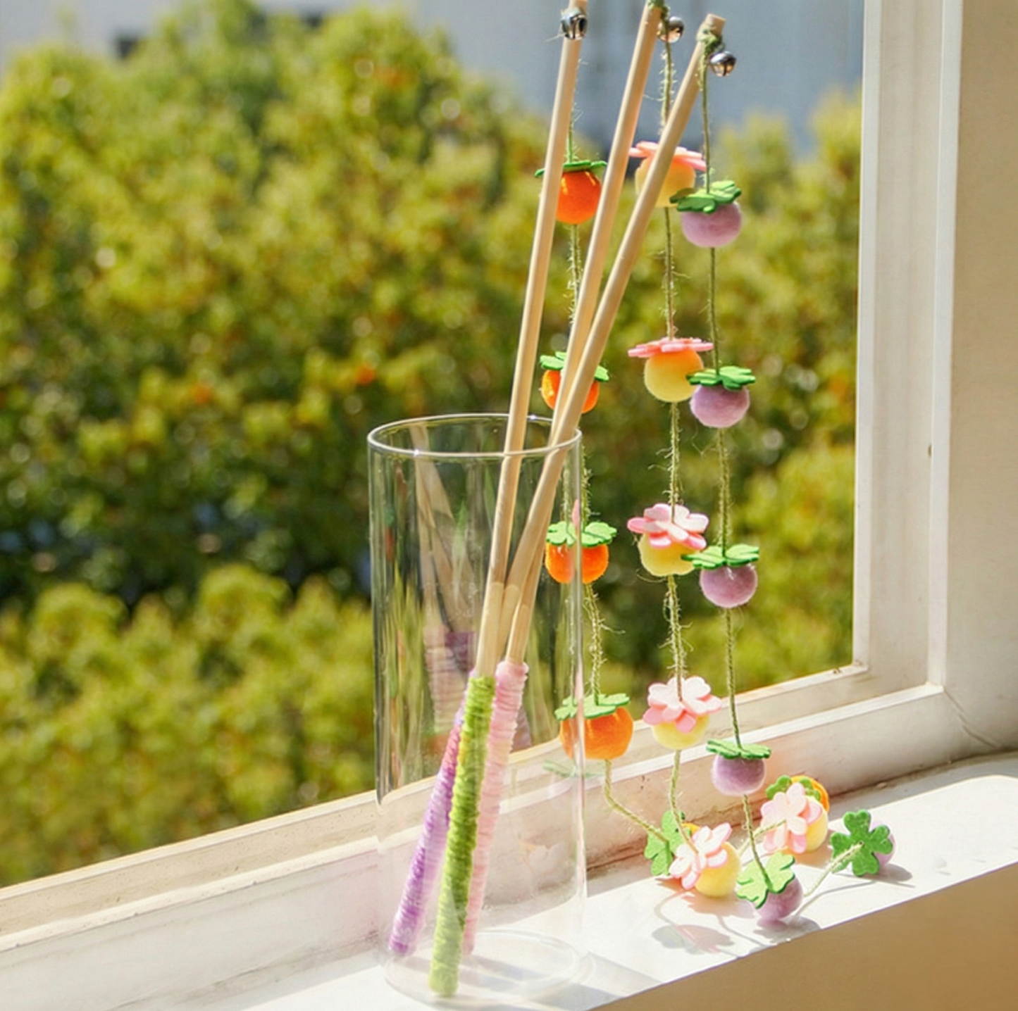 Fruit Garland Interactive Cat Teaser Wand