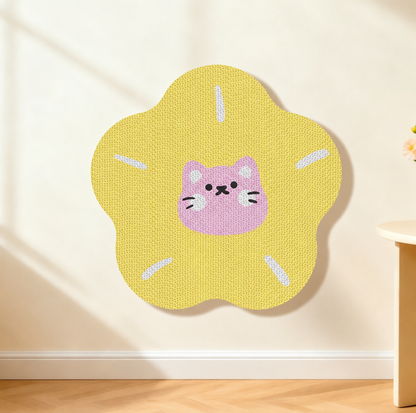 Flower-Shaped Self-Adhesive Corrugated Cat Scratcher