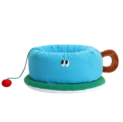 ZeZe Coffee Cup-Styled Deep Sleep Pet Bed