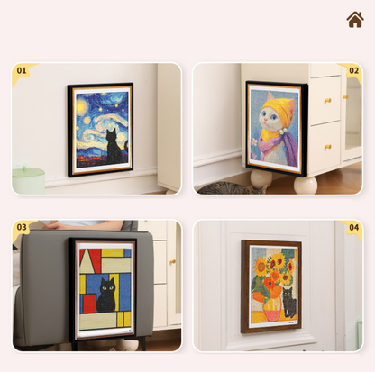 Framed Sisal Cat Scratching Board – Wall-Mounted Decorative Vertical Cat Scratcher