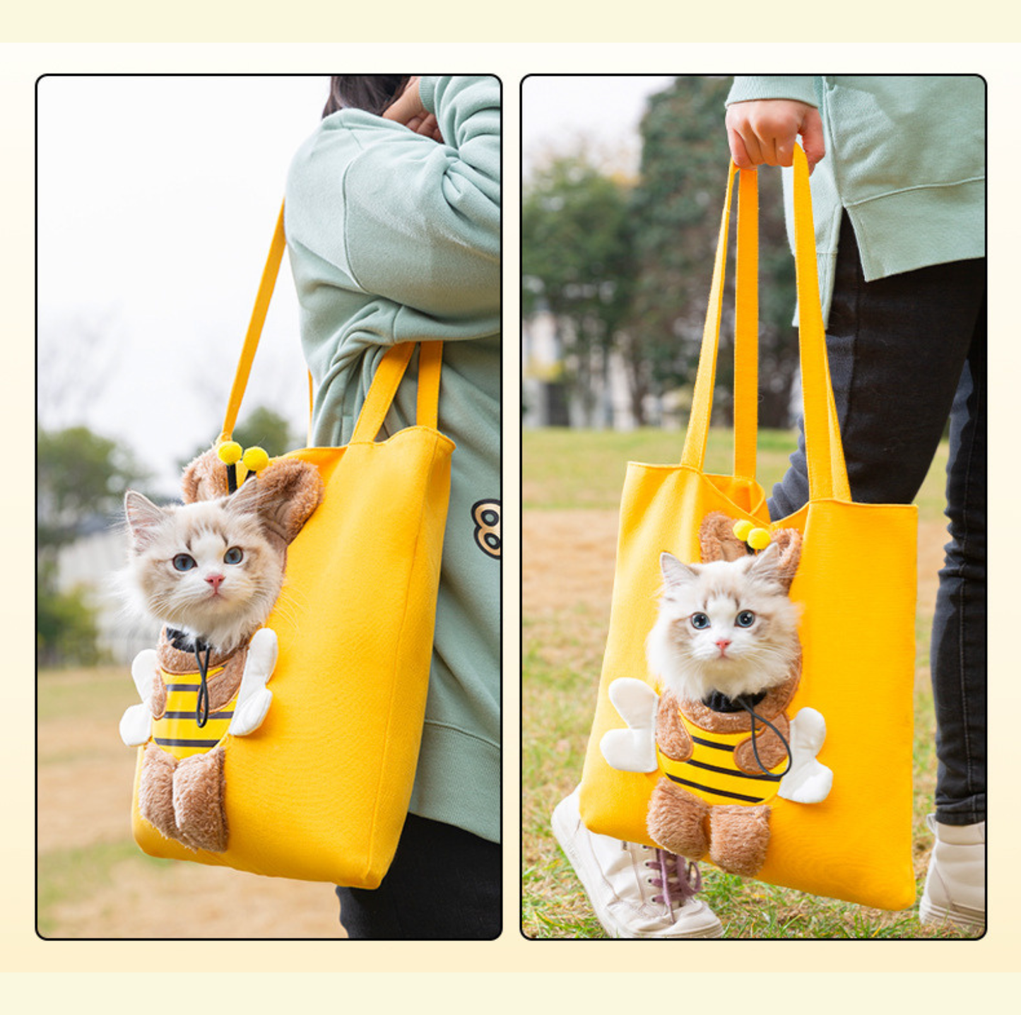 Cute Canvas Pet Carrier Tote Bag
