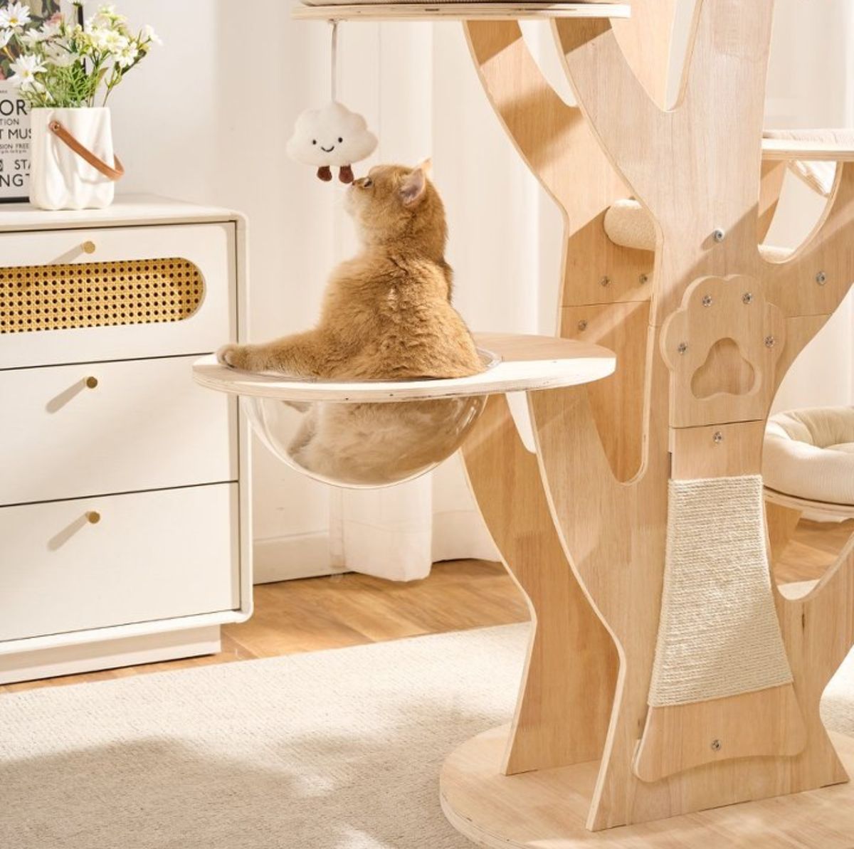 Treehouse Solid Wood Cat Villa Tower – 165 cm