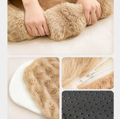Plush Shell Enclosed Pet Bed with Removable Cushion