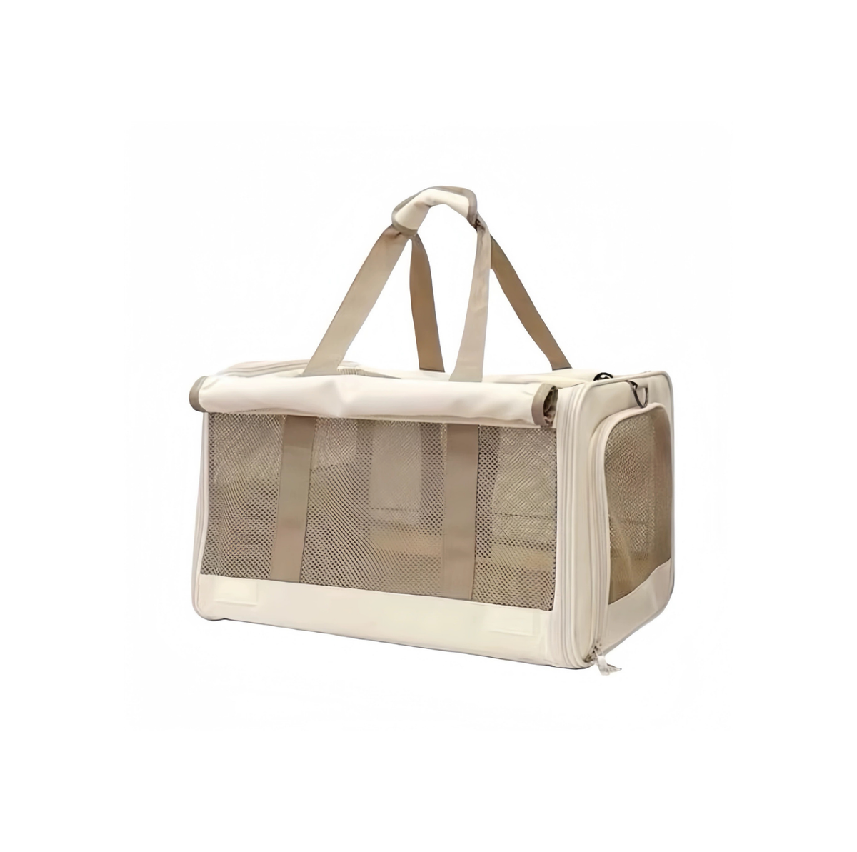 Large Foldable Mesh Pet Carrier with Roll-Up Covers - Up to 10kg
