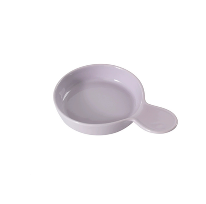 Pan-Style Ceramic Pet Feeding Bowl with Handle