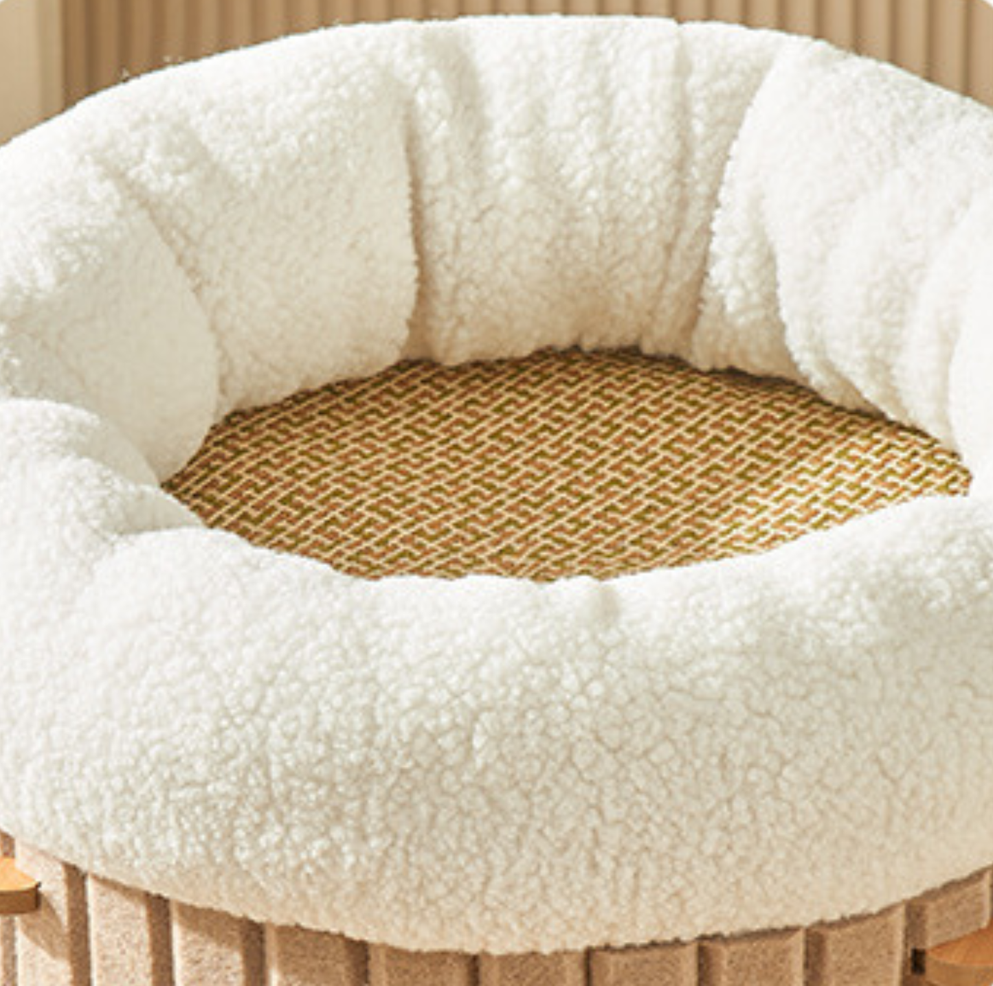 Tree Trunk Styled Felt Cat Barrel Tower