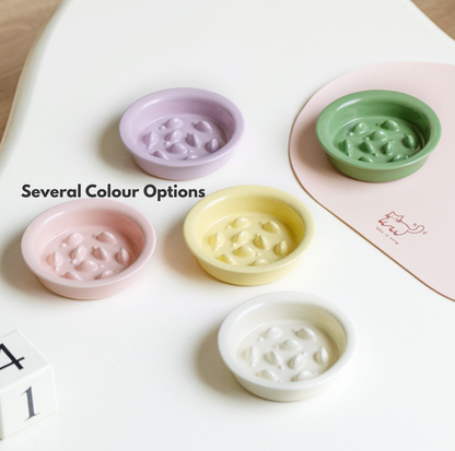 Little Fish Ceramic Slow Feeder Bowl for Cats & Small Dogs