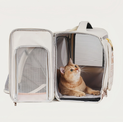 Expandable Pet Backpack Carrier with Mesh Tent