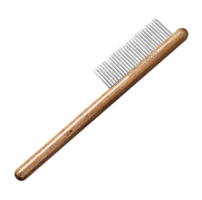 Versatile Stainless Steel Pet Brush with Wooden Handle - 3 Styles
