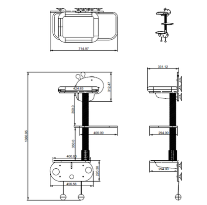 Giraffe-Themed Window/Tile-Mounted Cat Tree with Suction Cups