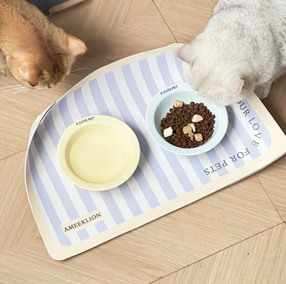 Strip Pattern Foldable PU Pet Feeding Mat