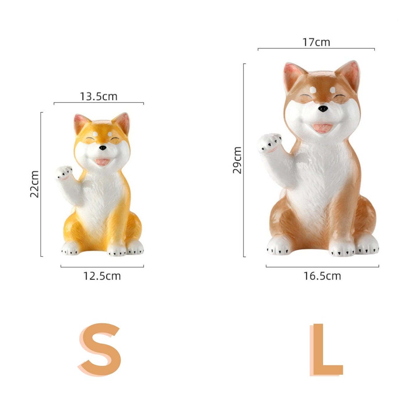 Shiba Dog-Inspired Ceramic Home Decor Ornament- With Randomly Selected Bib Accessory