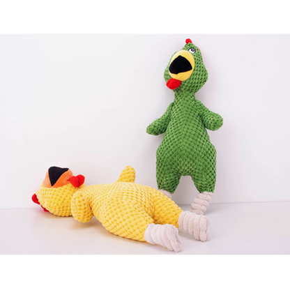 Squeaky Chicken Plush Dog Toy with Built-in Squeaker
