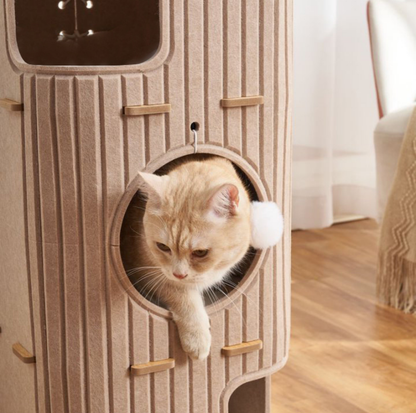 Three-Tier Felt Cat Climbing Tower